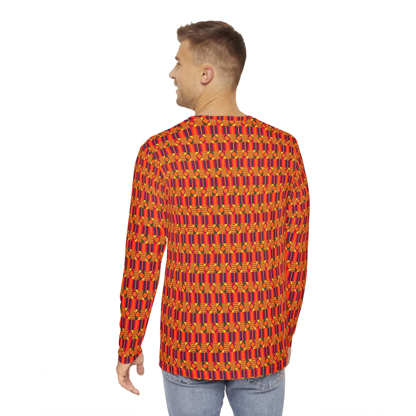 Kente Print Long Sleeve Shirt (AOP)