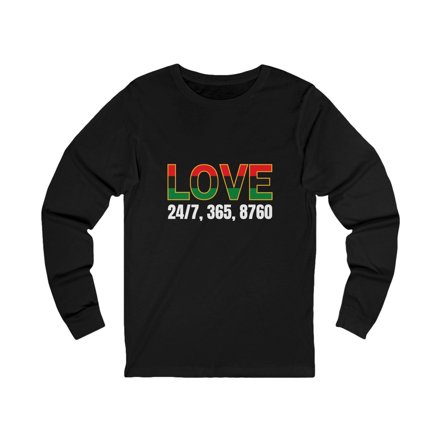 Unisex Long Sleeve Tee - Love 24/7, Perfect Gift for Him/Her, Cozy Casual Wear, Trendy Love T-Shirt, Ideal for Seasonal Celebrations