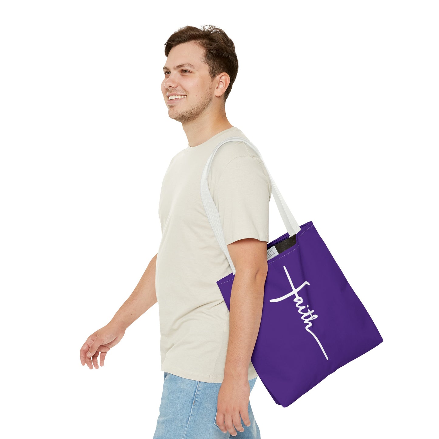 Faith Cross (Purple) Tote Bag (AOP)