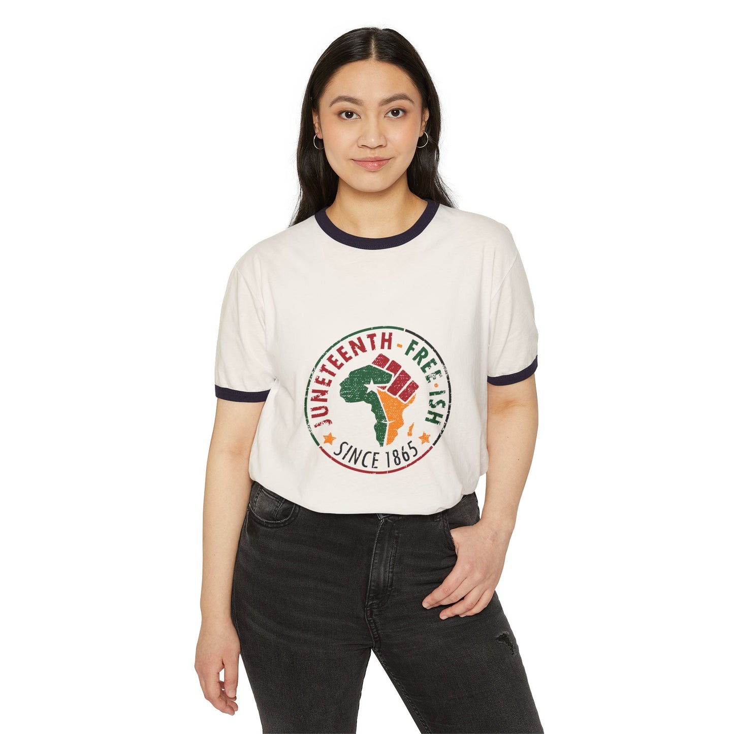 Juneteenth Cotton Ringer T-Shirt - Celebrate Freedom Since 1865
