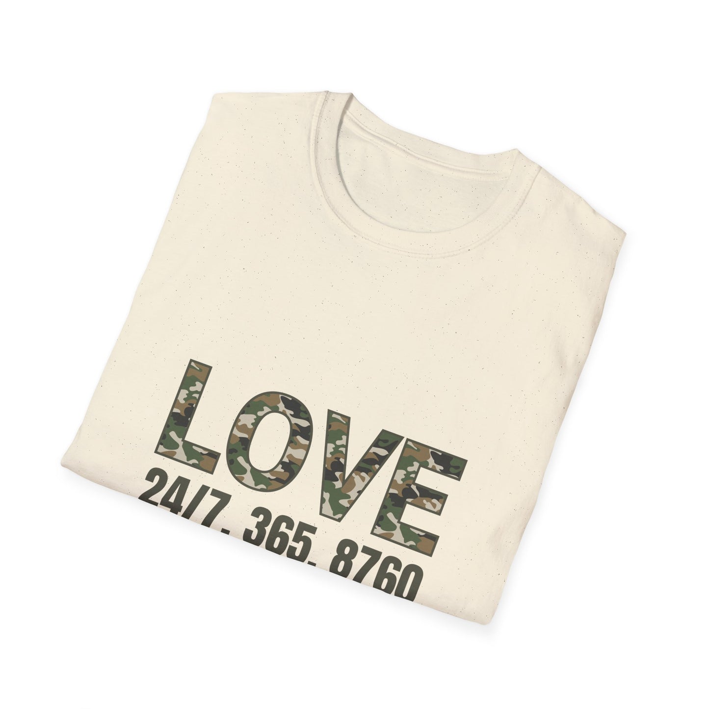 Love All Year Unisex Softstyle T-Shirt (Camouflage) | Casual Wear, Gift for Her, Gift for Him, Love Shirt, Everyday Outfit