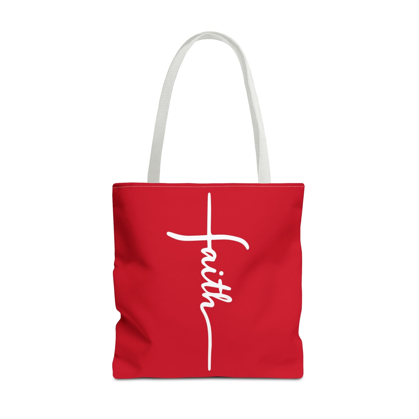 Faith Cross (Red) Tote Bag (AOP)