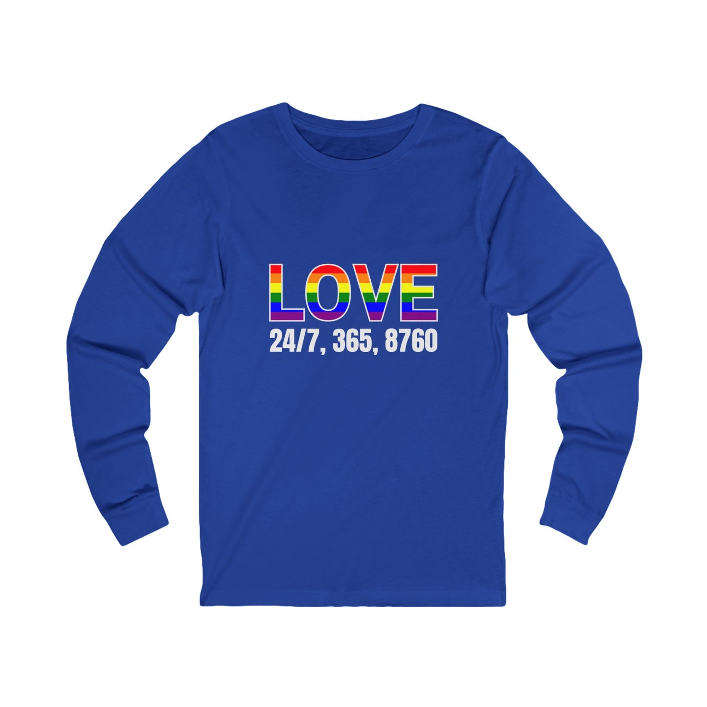 Pride Long Sleeve Tee, LGBTQ+ Apparel, Love 24/7 Shirt, Unisex Fashion, Gift for Pride Month, Inclusive Clothing