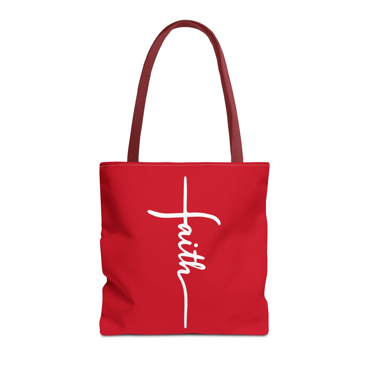 Faith Cross (Red) Tote Bag (AOP)