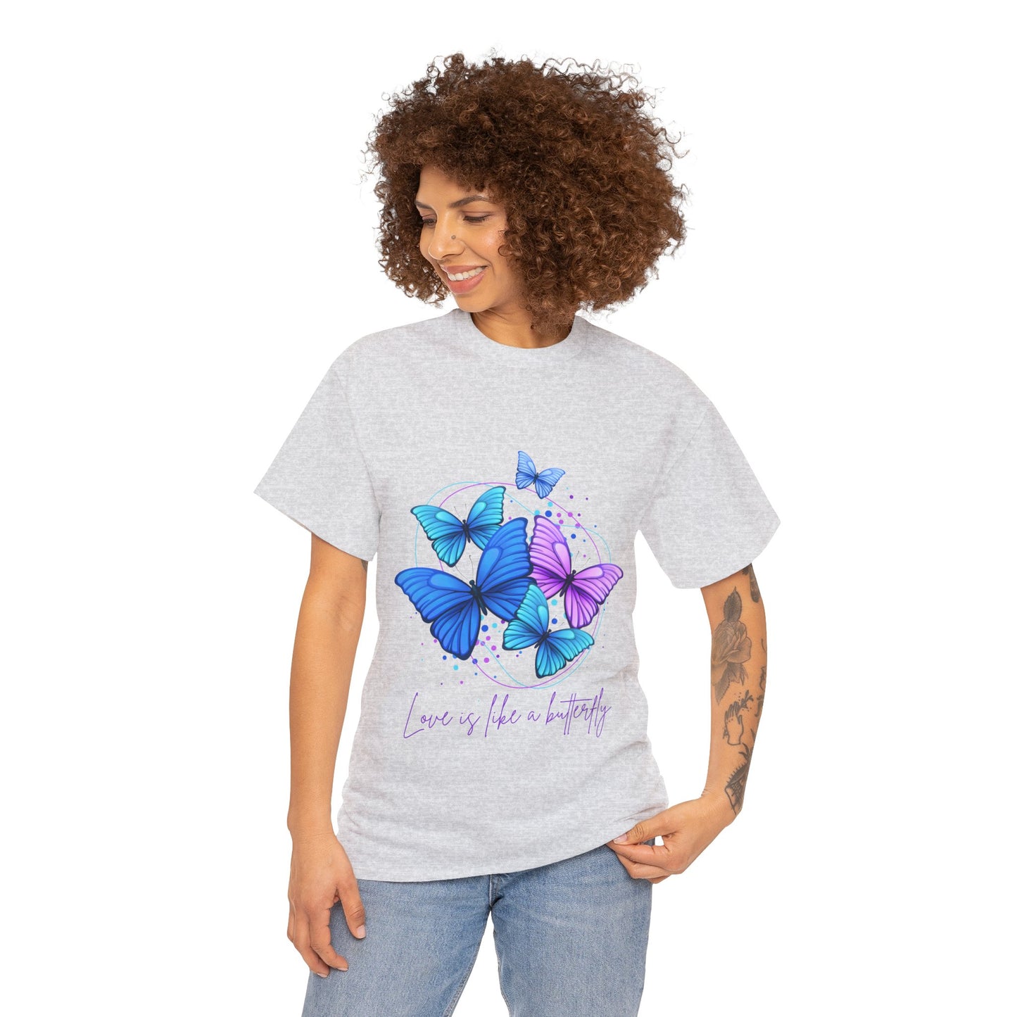 Love is Like a Butterfly Unisex Heavy Cotton Tee