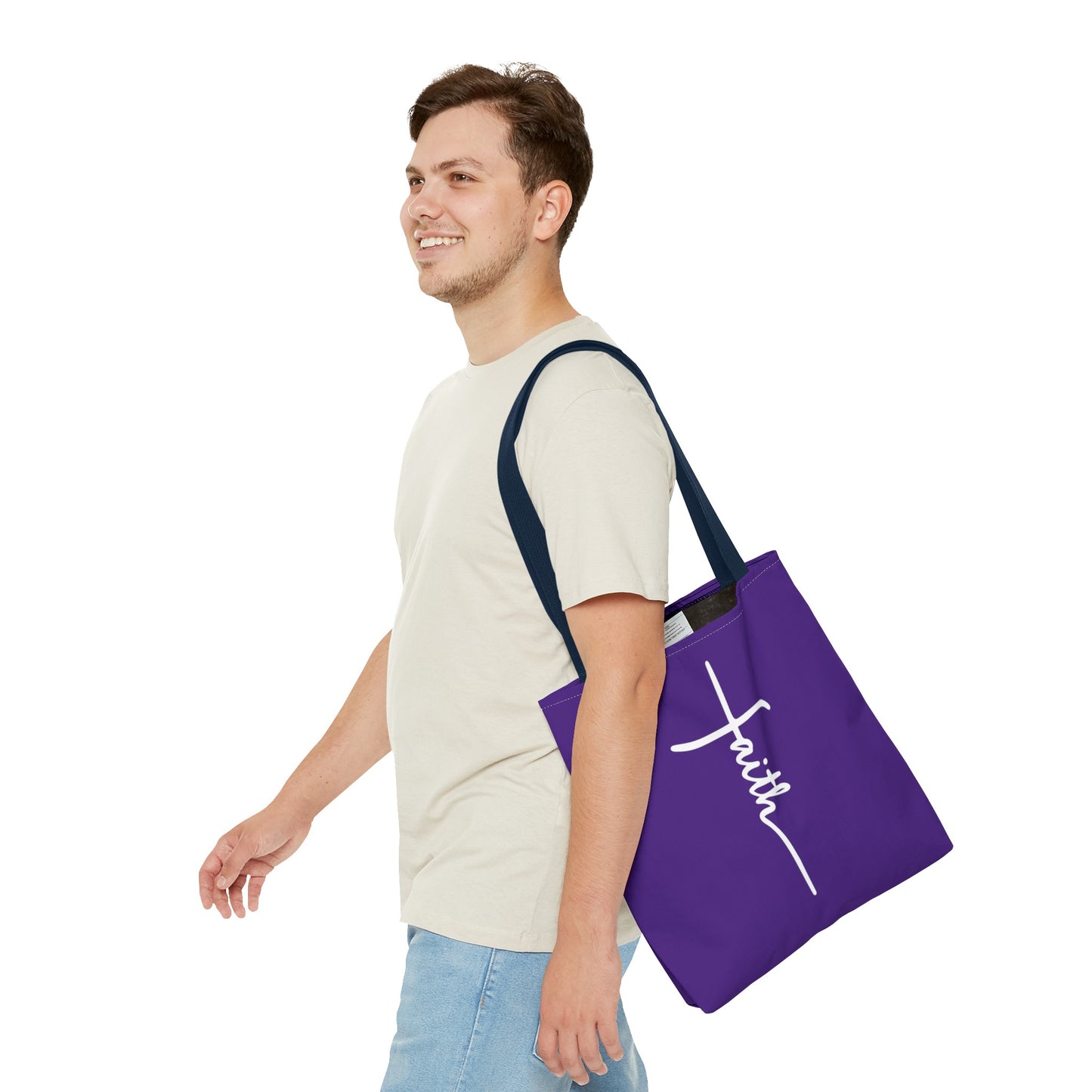 Faith Cross (Purple) Tote Bag (AOP)