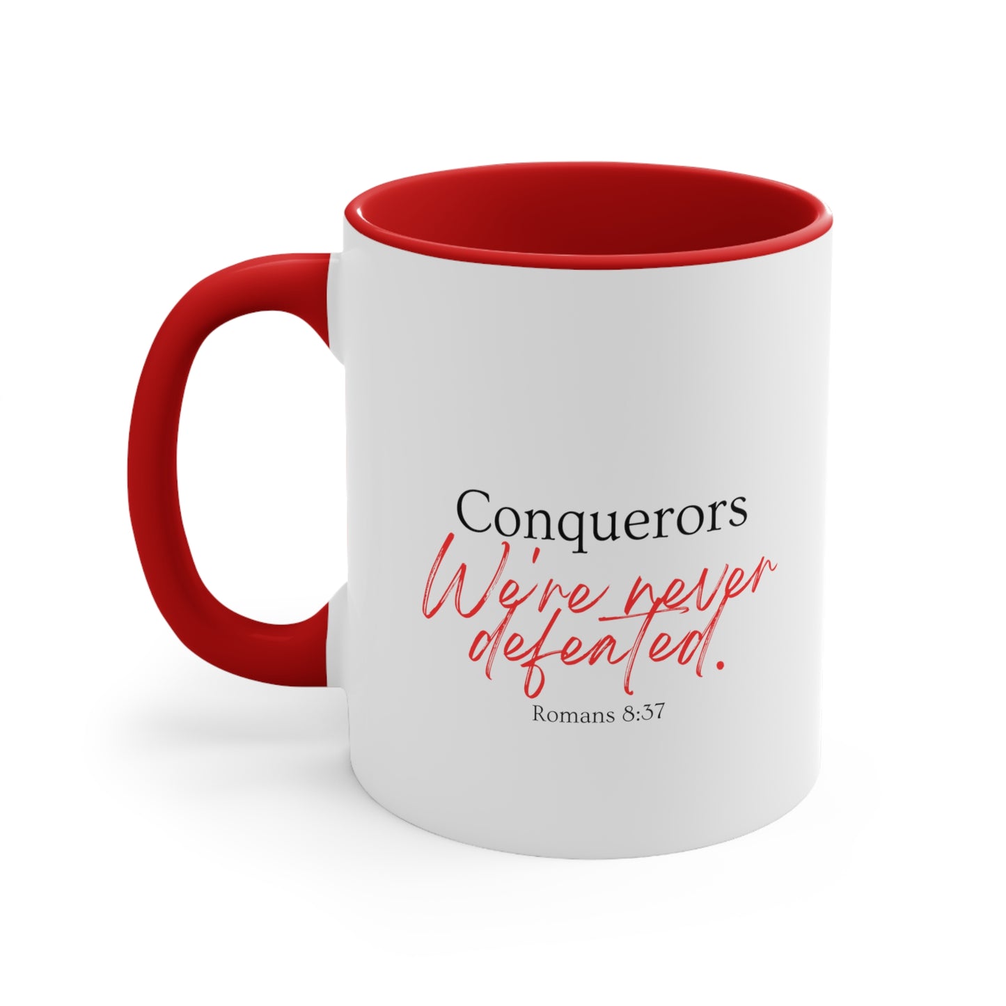 Conquerors Red Accent Coffee Mug, 11oz