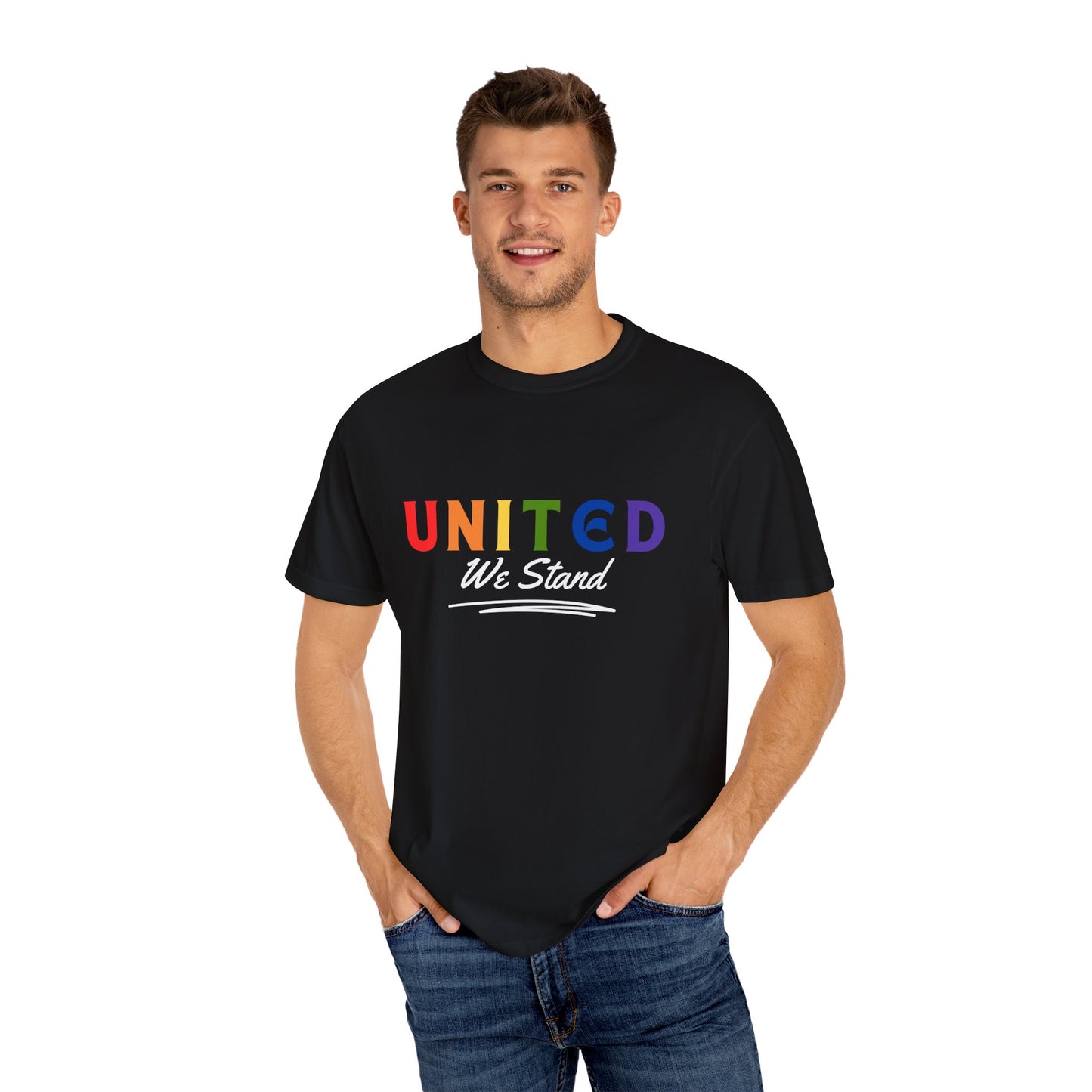 Pride United We Stand T-Shirt - Unisex Garment-Dyed Tee