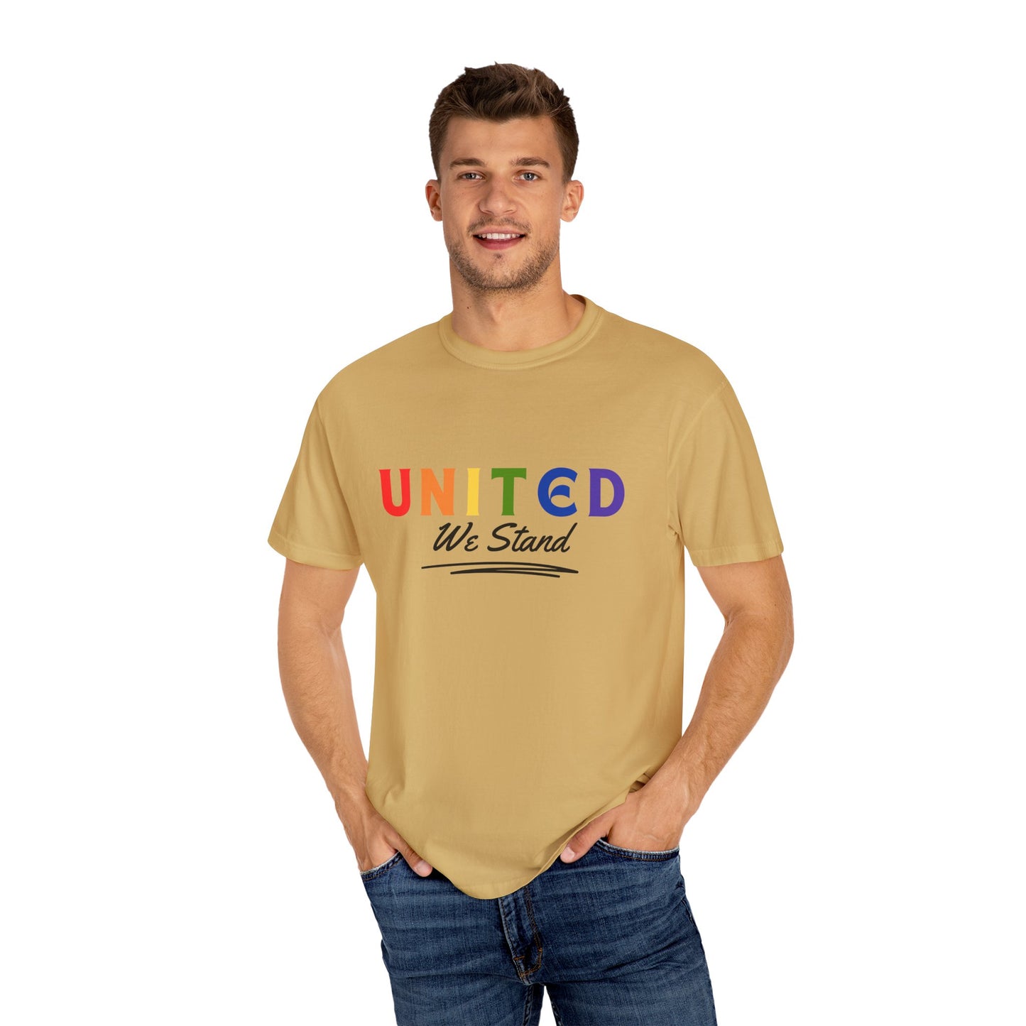 Pride United We Stand T-Shirt - Unisex Garment-Dyed Tee