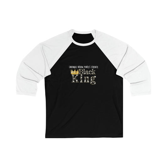 Black Royalty Unisex 3\4 Sleeve Baseball Tee