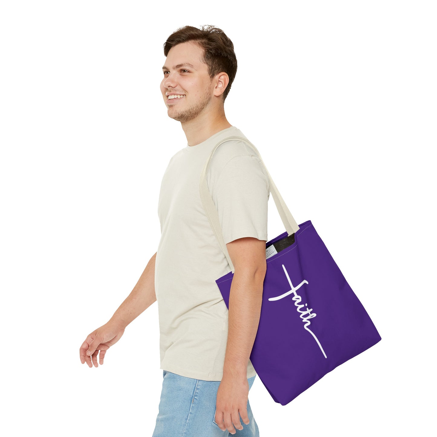 Faith Cross (Purple) Tote Bag (AOP)