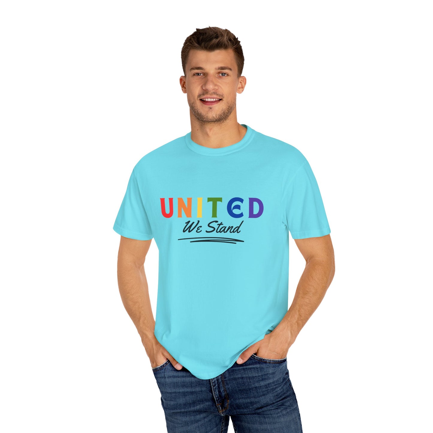 Pride United We Stand T-Shirt - Unisex Garment-Dyed Tee