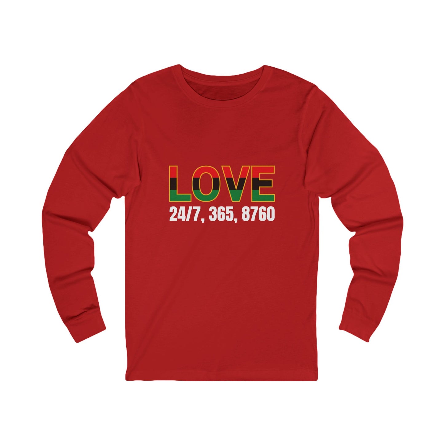 Unisex Long Sleeve Tee - Love 24/7, Perfect Gift for Him/Her, Cozy Casual Wear, Trendy Love T-Shirt, Ideal for Seasonal Celebrations