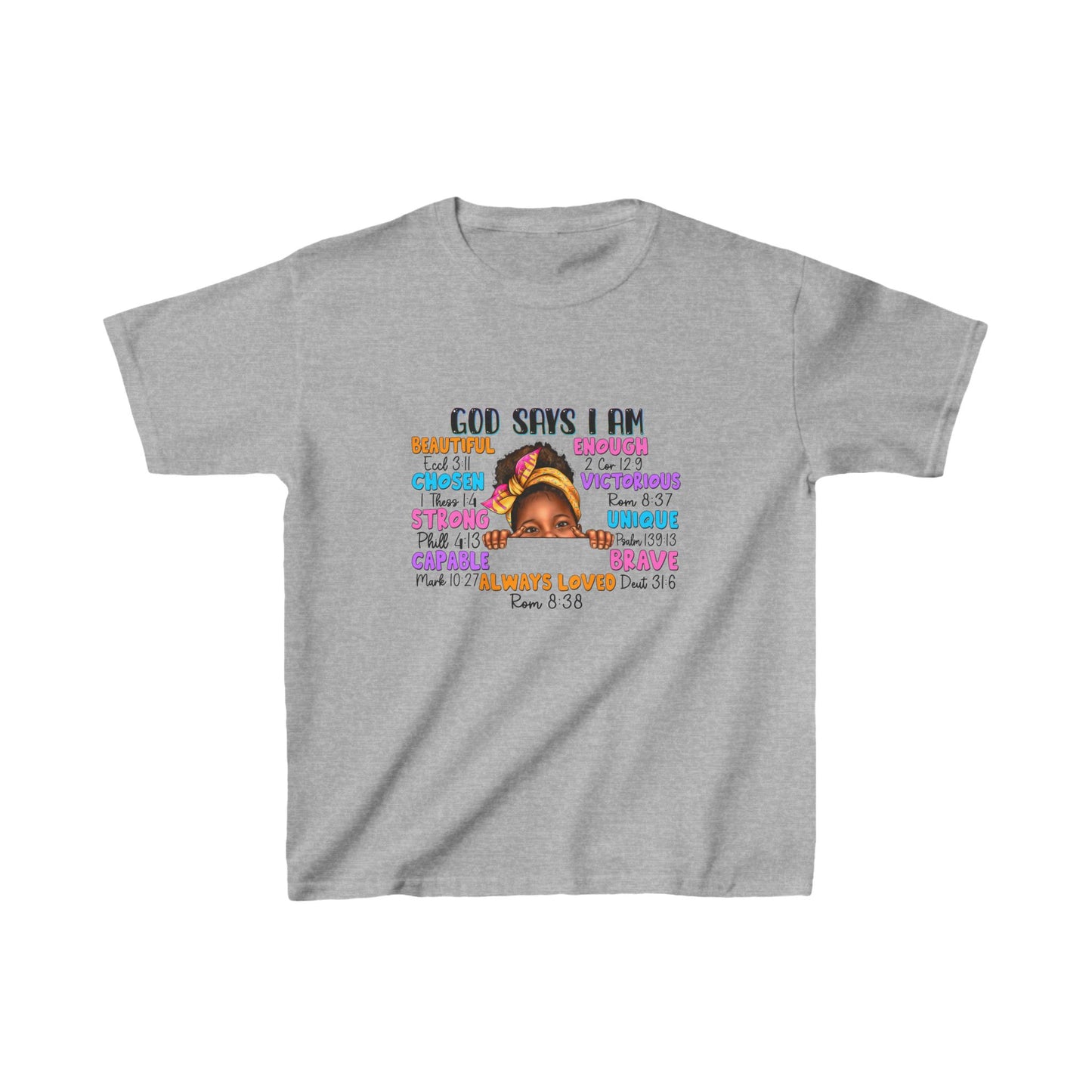 God Says I Am Kids Heavy Cotton™ Tee
