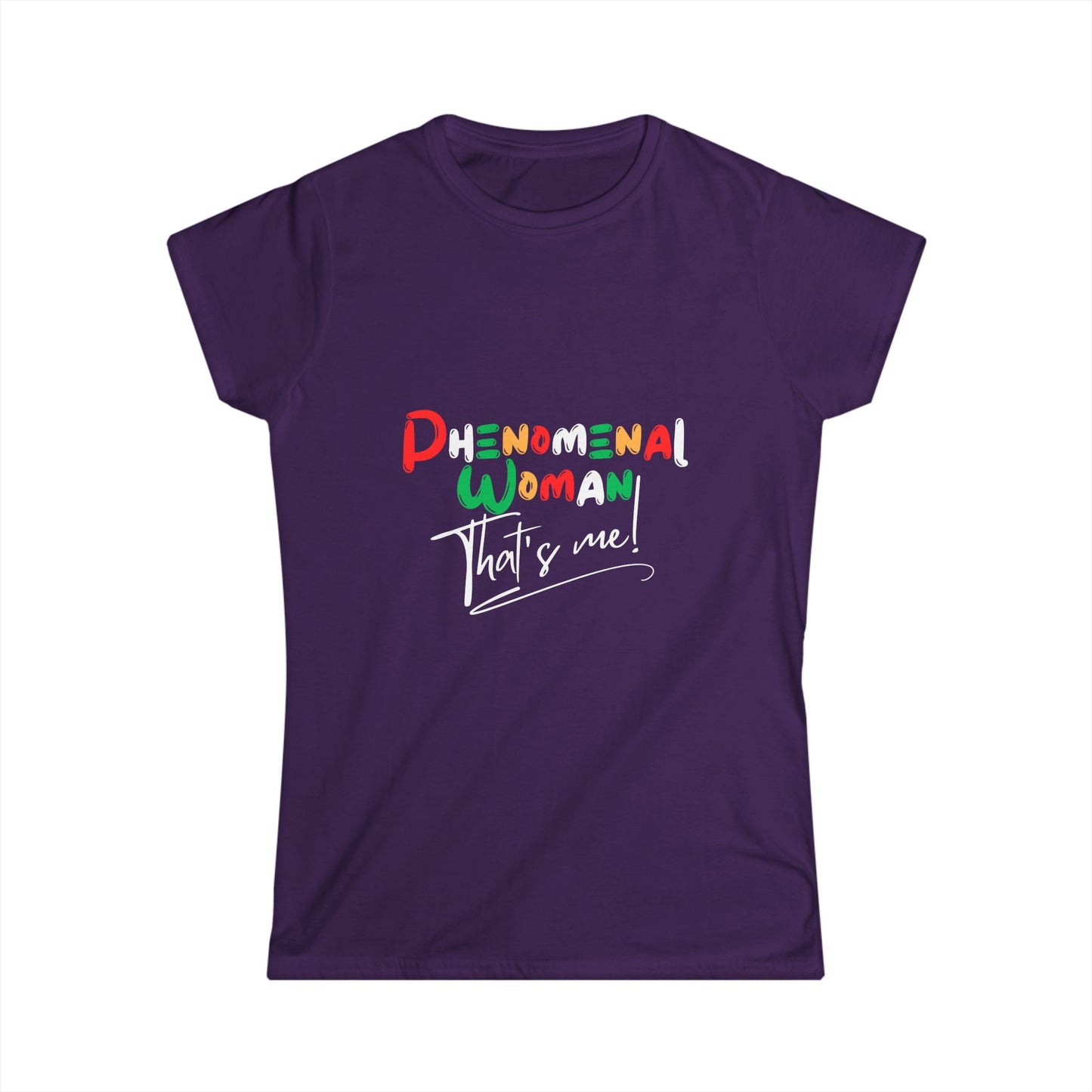Phenomenal Woman Softstyle Tee - Empowering Black Women's T-Shirt