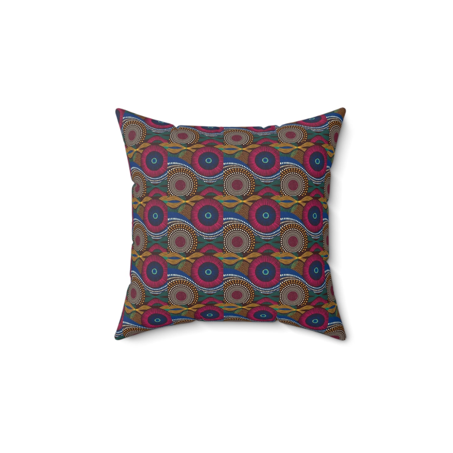 African Tribal Colorful Faux Suede Square Pillow