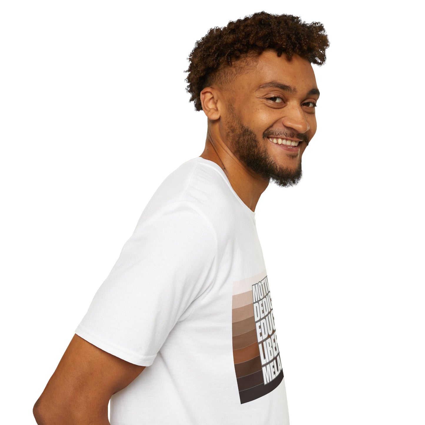 Motivated & Educated Unisex Softstyle T-Shirt - Celebrate Liberation and Melanation