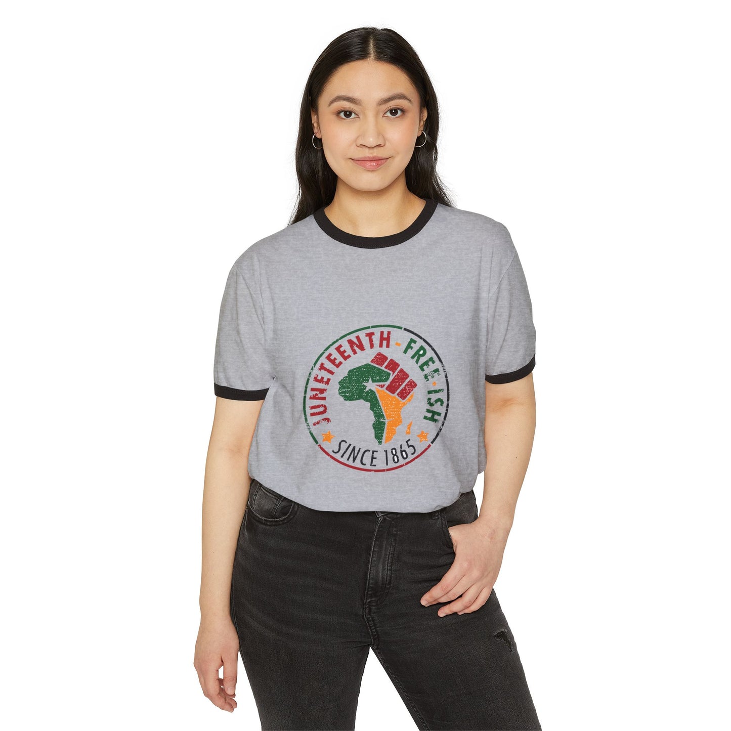 Juneteenth Cotton Ringer T-Shirt - Celebrate Freedom Since 1865