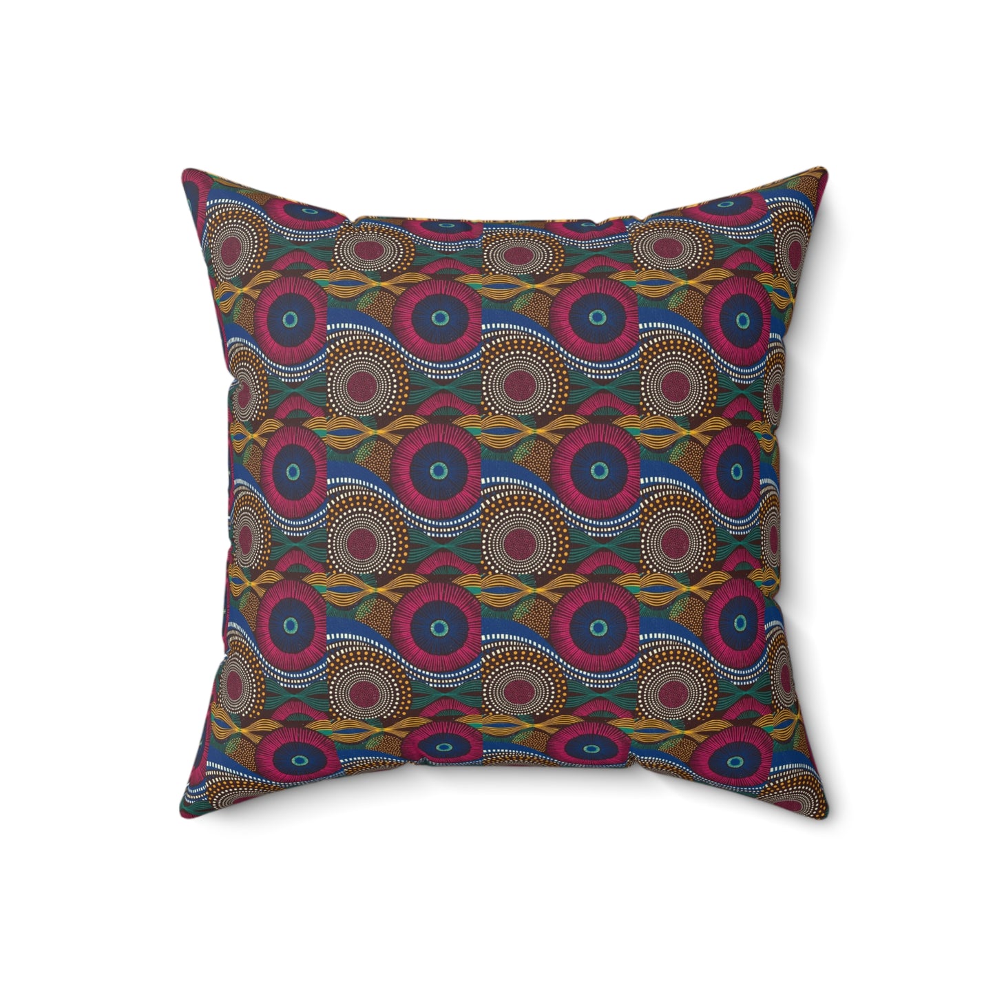 African Tribal Colorful Faux Suede Square Pillow