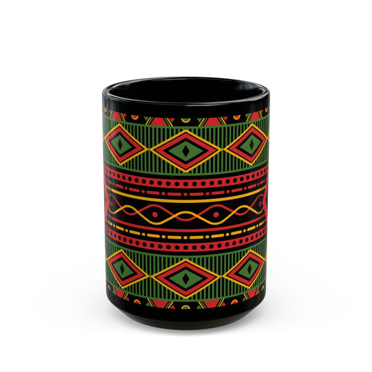 Kente Print Black Mug (11oz, 15oz)