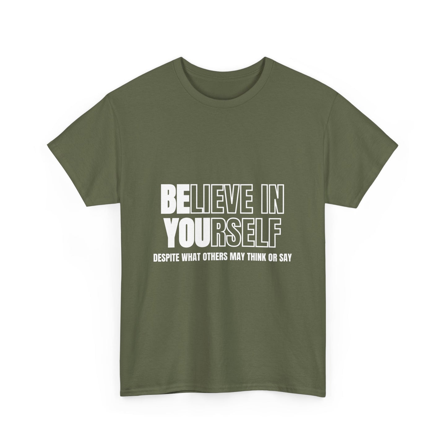 Inspirational Unisex Heavy Cotton Tee - Believe in Yourself