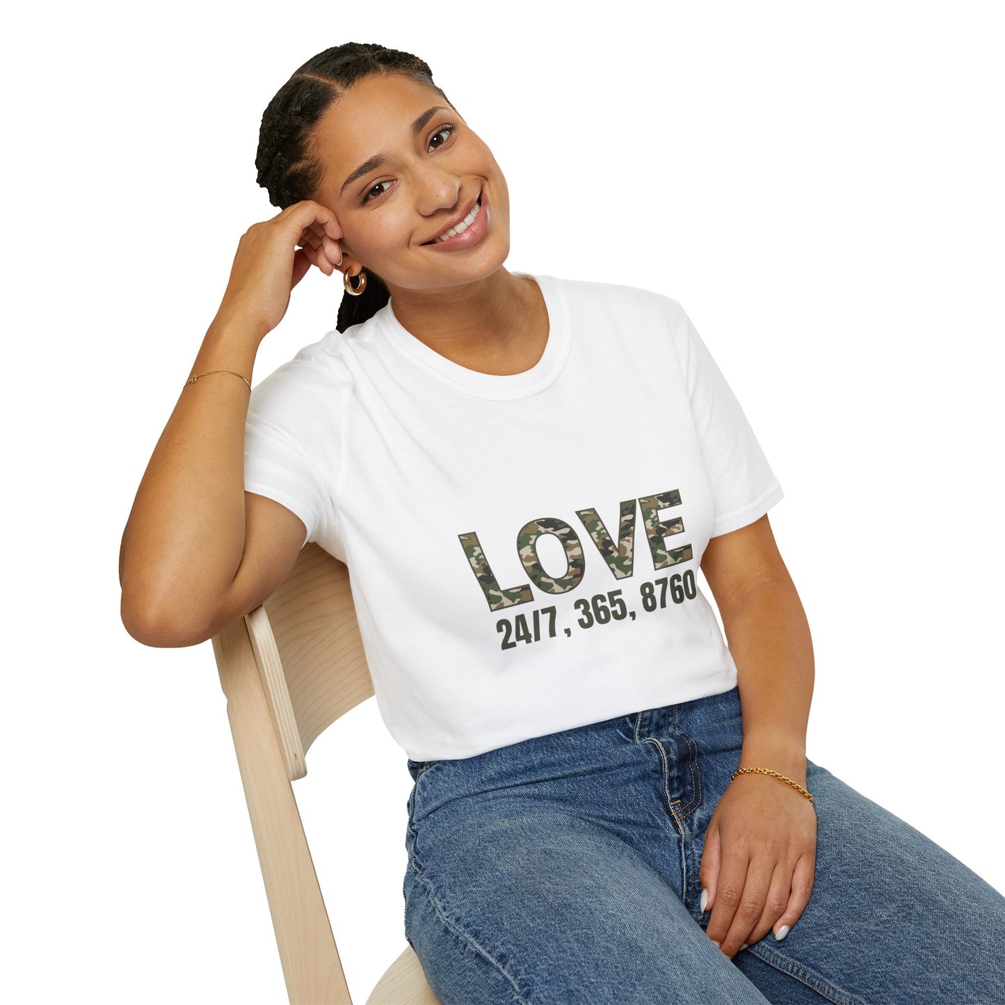 Love All Year Unisex Softstyle T-Shirt (Camouflage) | Casual Wear, Gift for Her, Gift for Him, Love Shirt, Everyday Outfit