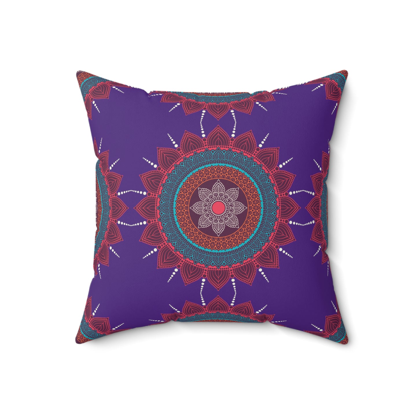 Mosaic (Purple) Print Faux Suede Square Pillow