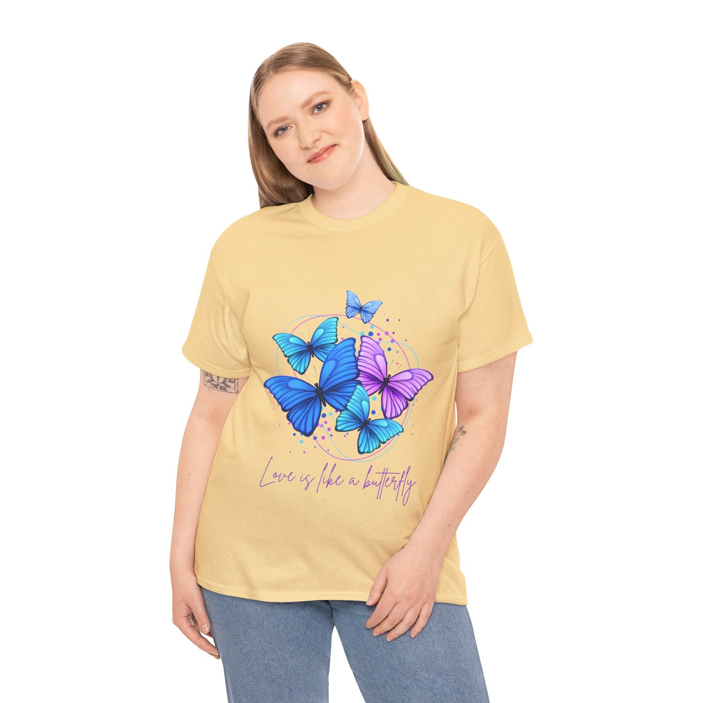 Love is Like a Butterfly Unisex Heavy Cotton Tee