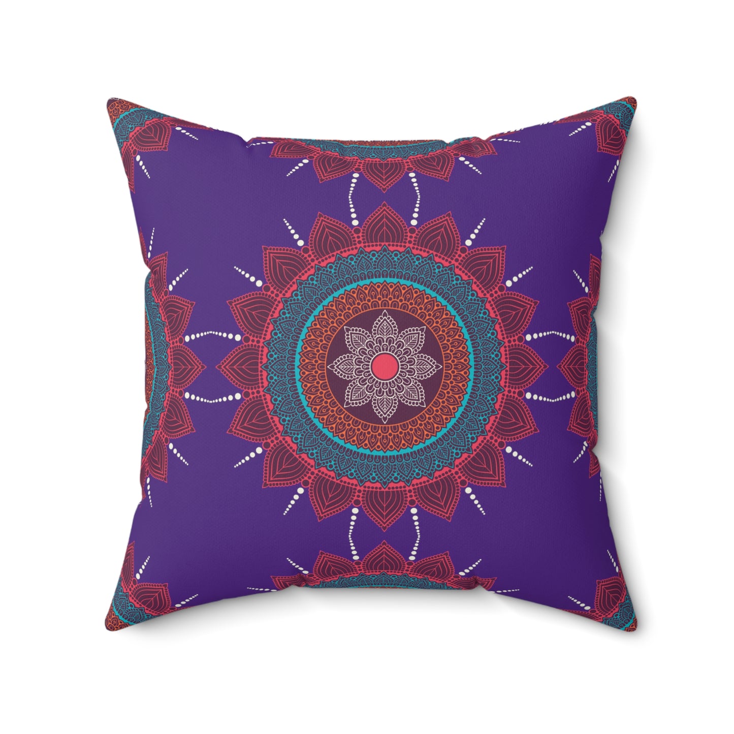 Mosaic (Purple) Print Faux Suede Square Pillow