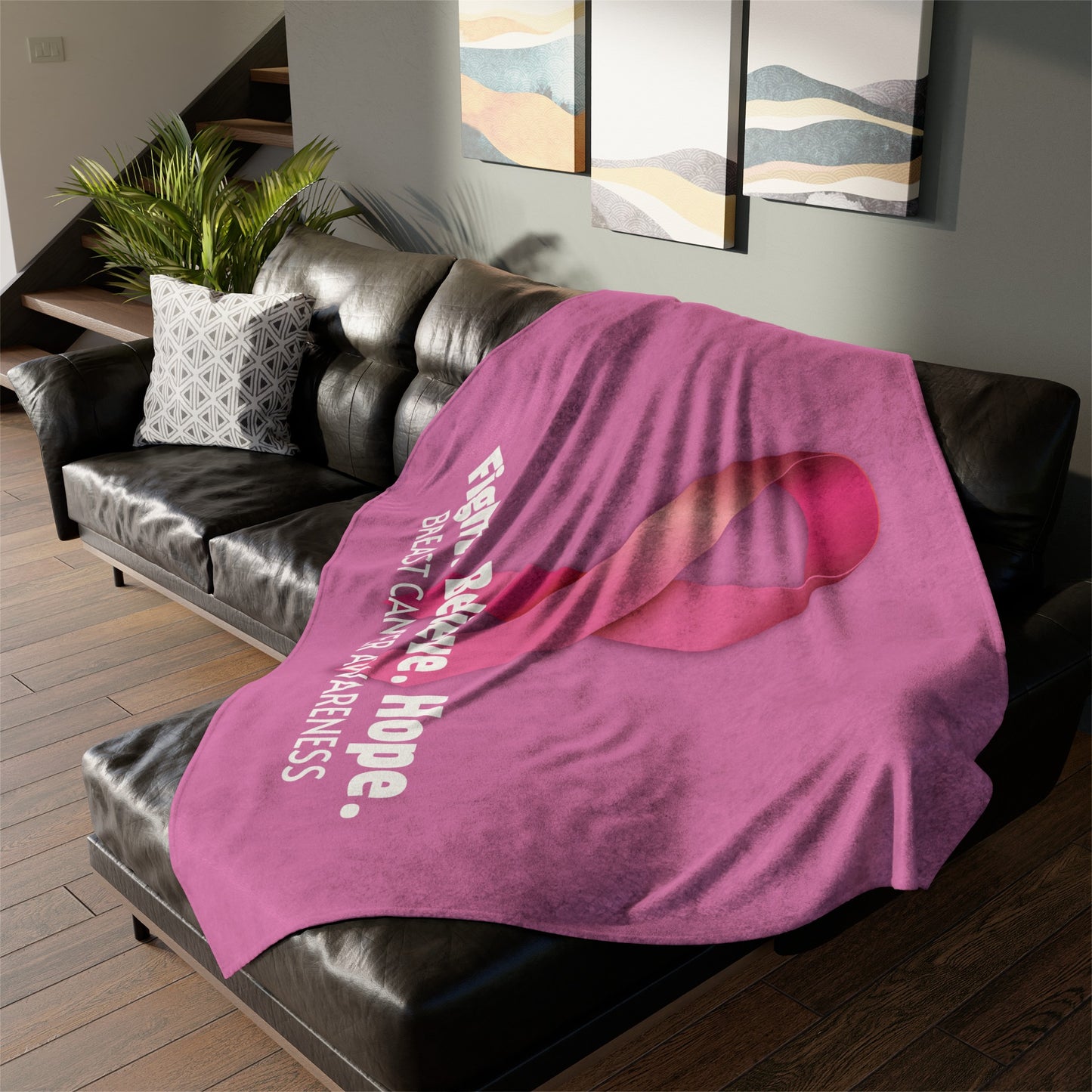 Breast Cancer Awareness Soft Polyester Blanket