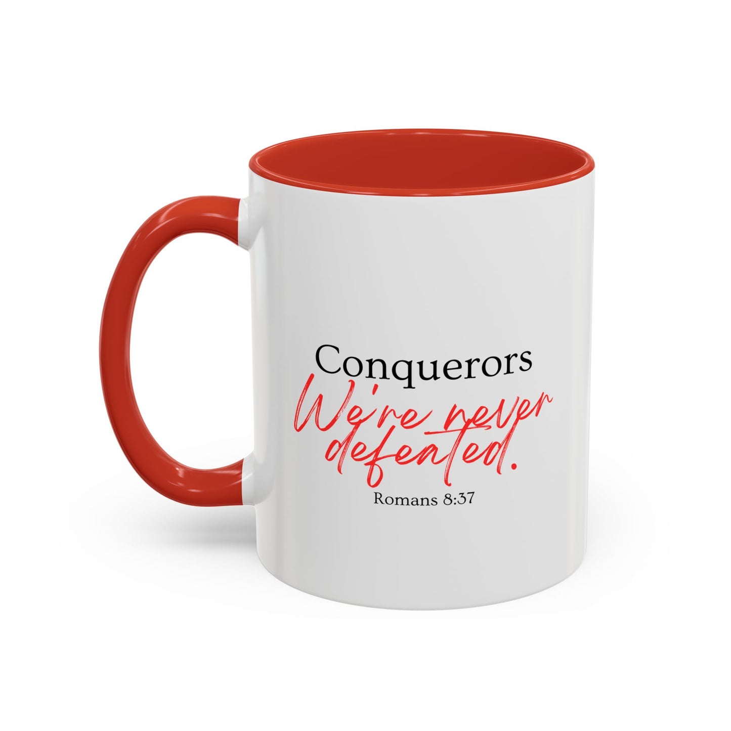 Conquerors Red Accent Coffee Mug, 11oz