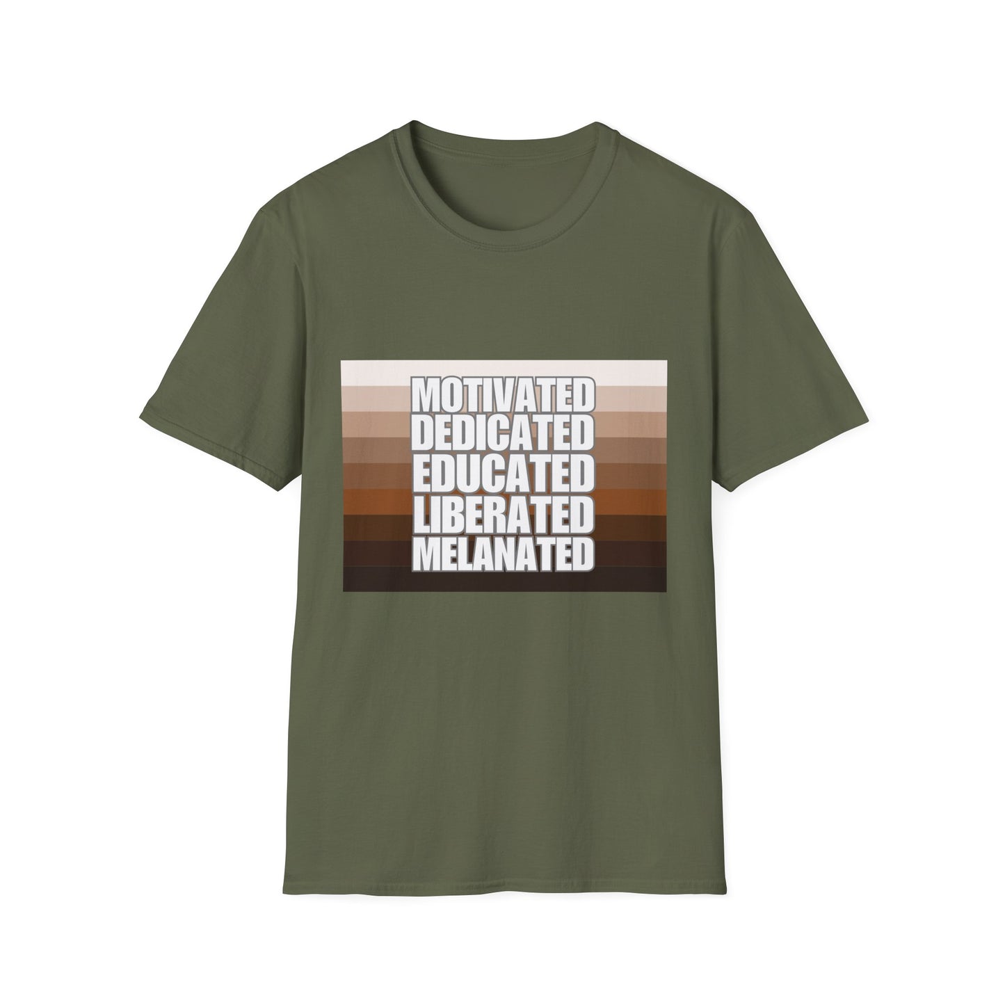 Motivated & Educated Unisex Softstyle T-Shirt - Celebrate Liberation and Melanation