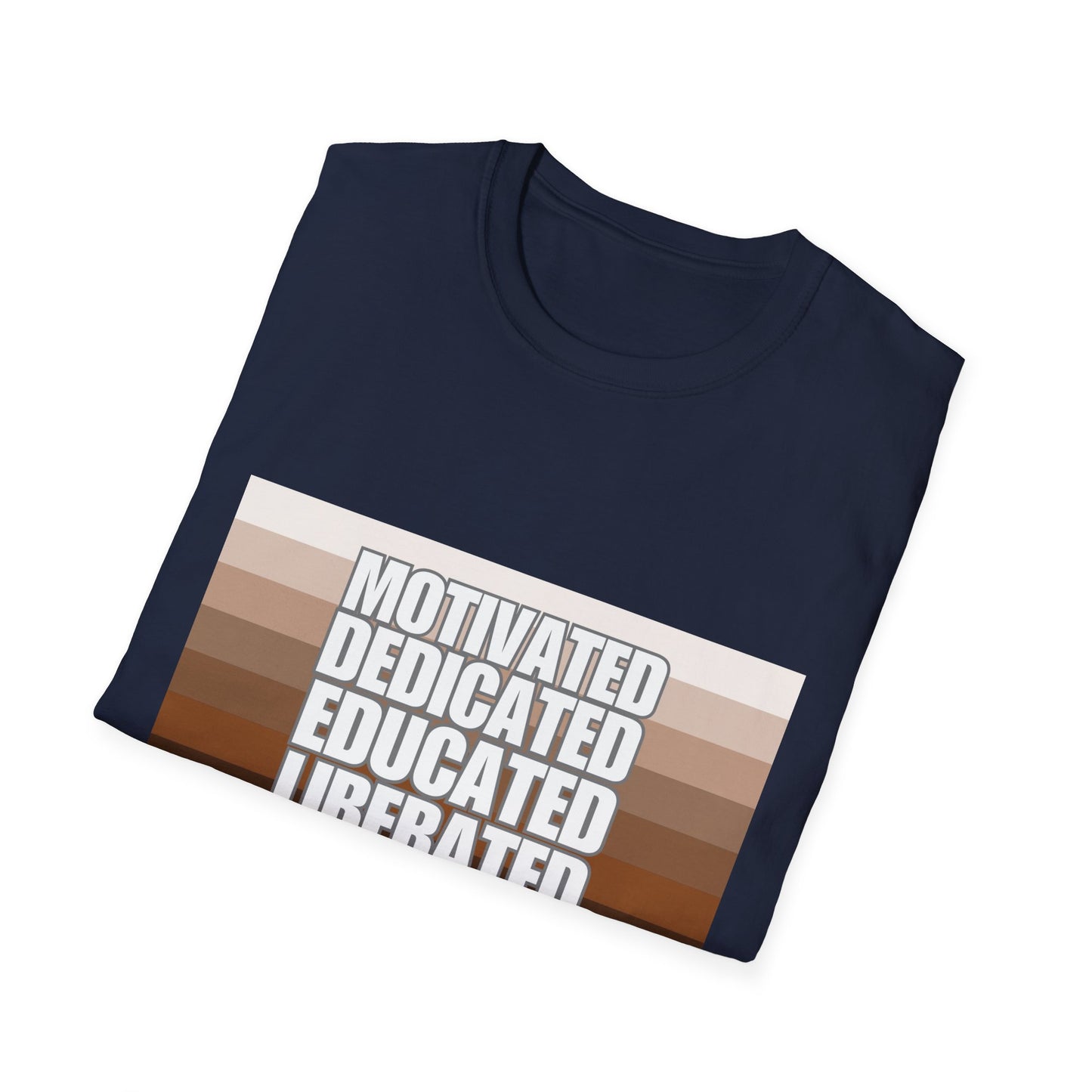 Motivated & Educated Unisex Softstyle T-Shirt - Celebrate Liberation and Melanation