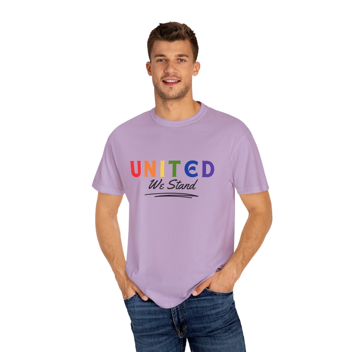 Pride United We Stand T-Shirt - Unisex Garment-Dyed Tee