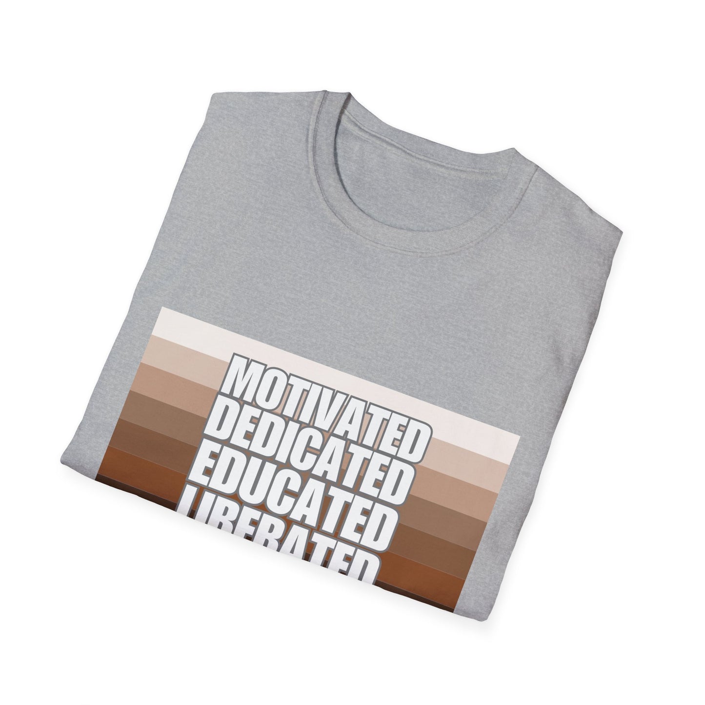 Motivated & Educated Unisex Softstyle T-Shirt - Celebrate Liberation and Melanation
