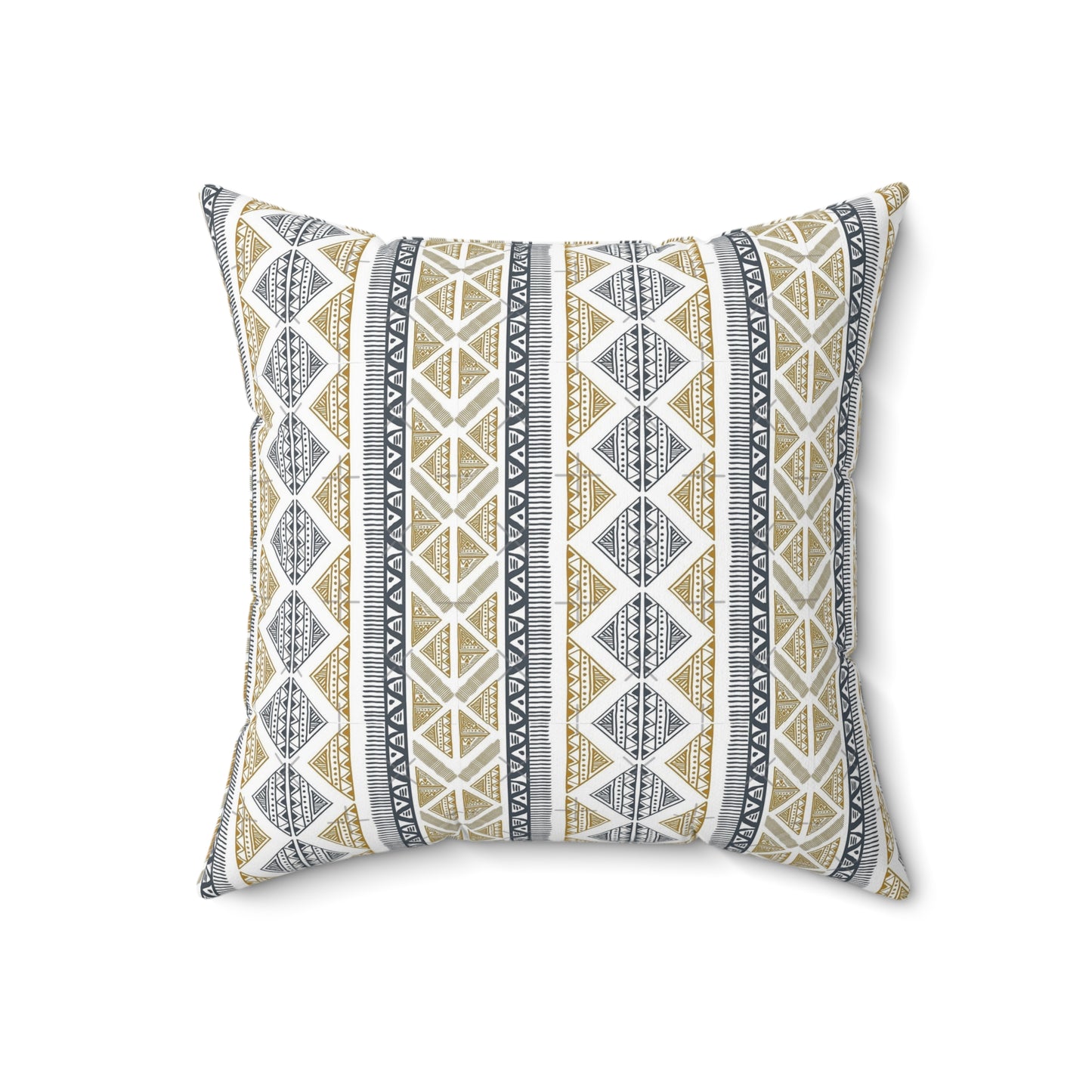 African Tribal Print Faux Suede Square Pillow