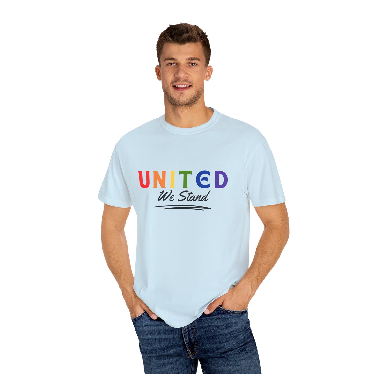 Pride United We Stand T-Shirt - Unisex Garment-Dyed Tee
