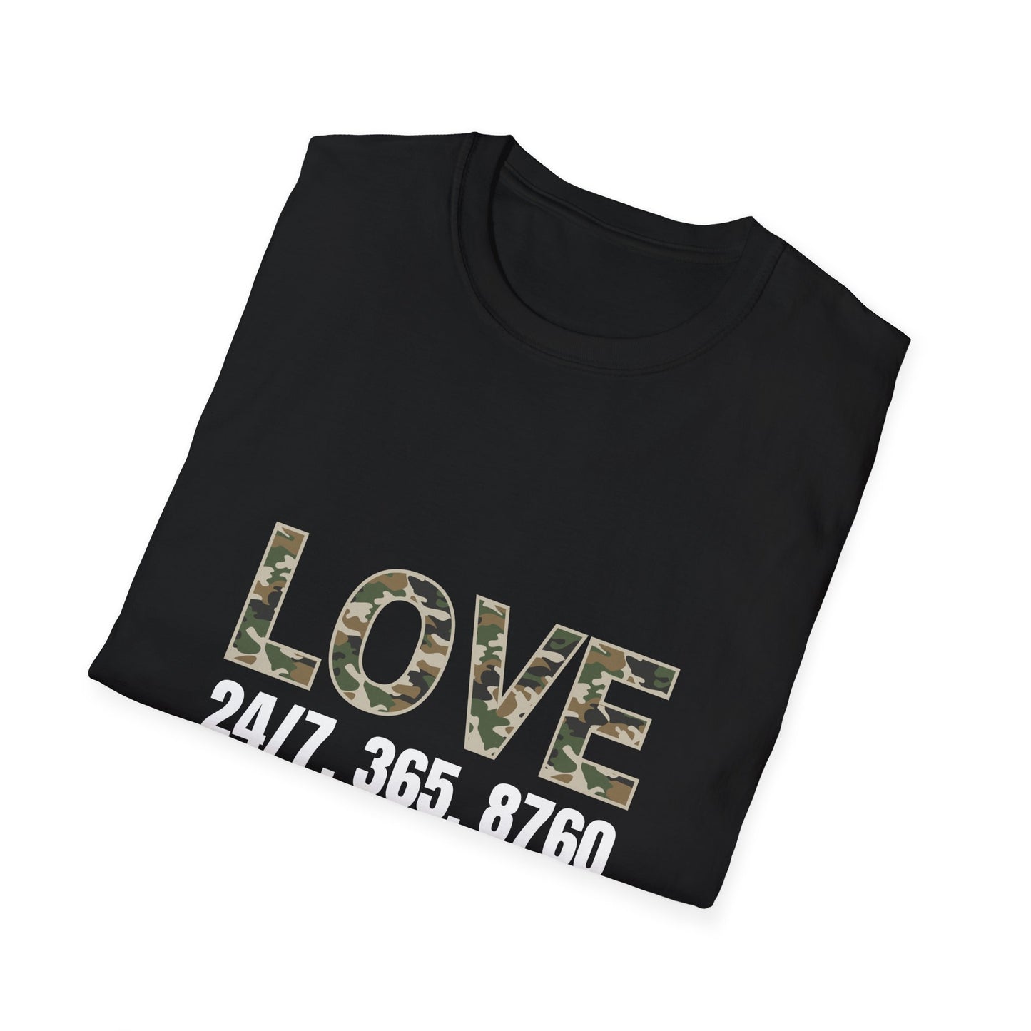 Love All Year Unisex Softstyle T-Shirt (Camouflage) | Casual Wear, Gift for Her, Gift for Him, Love Shirt, Everyday Outfit