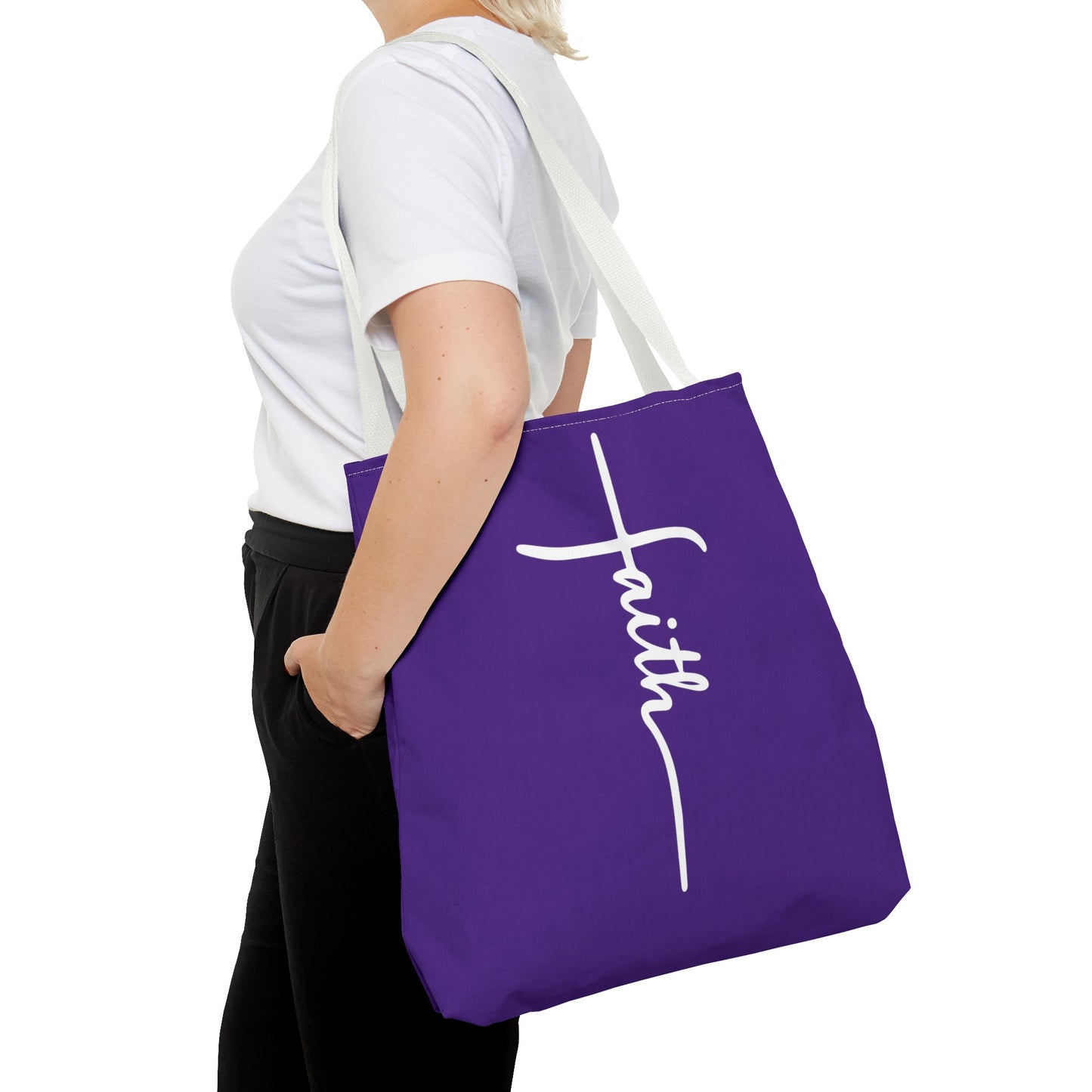 Faith Cross (Purple) Tote Bag (AOP)