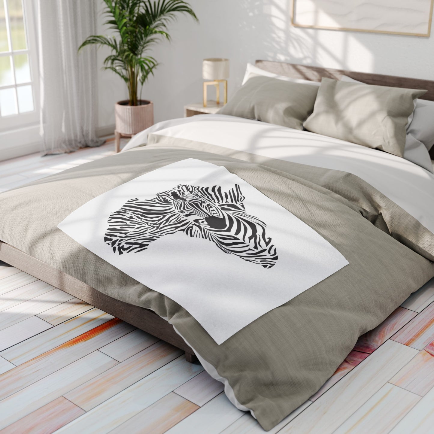 African Zebra Print Arctic Fleece Blanket