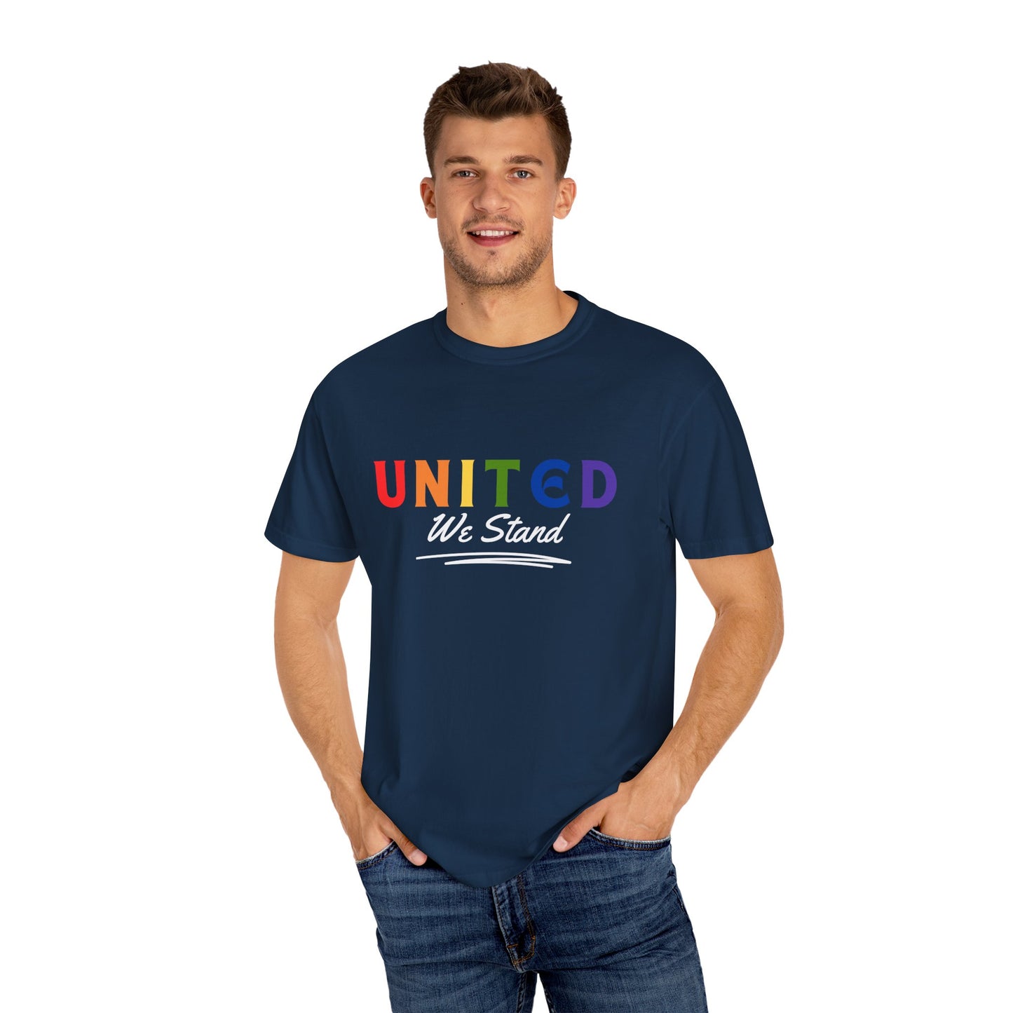 Pride United We Stand T-Shirt - Unisex Garment-Dyed Tee