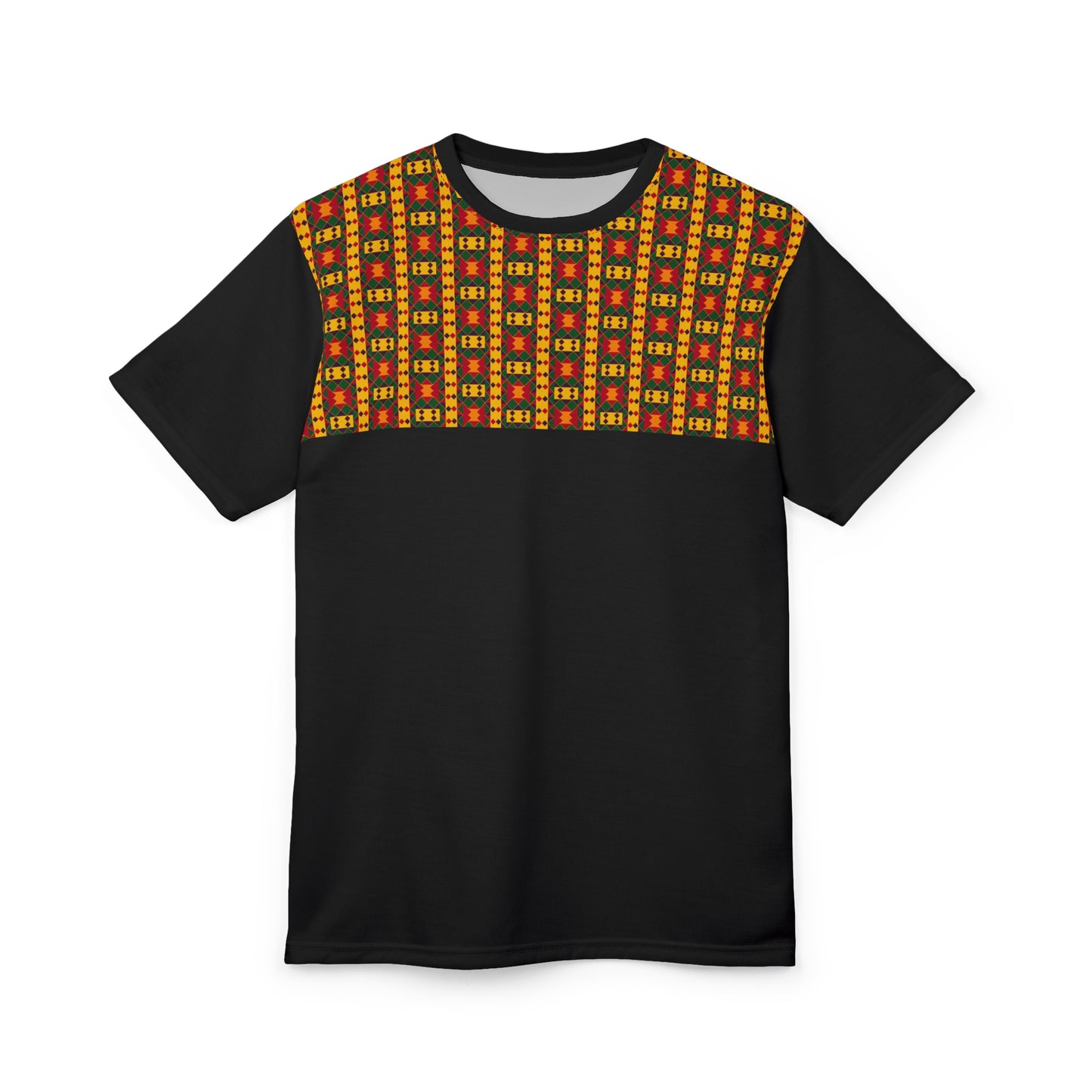Black Kente Print Unisex Cut & Sew Tee (AOP)