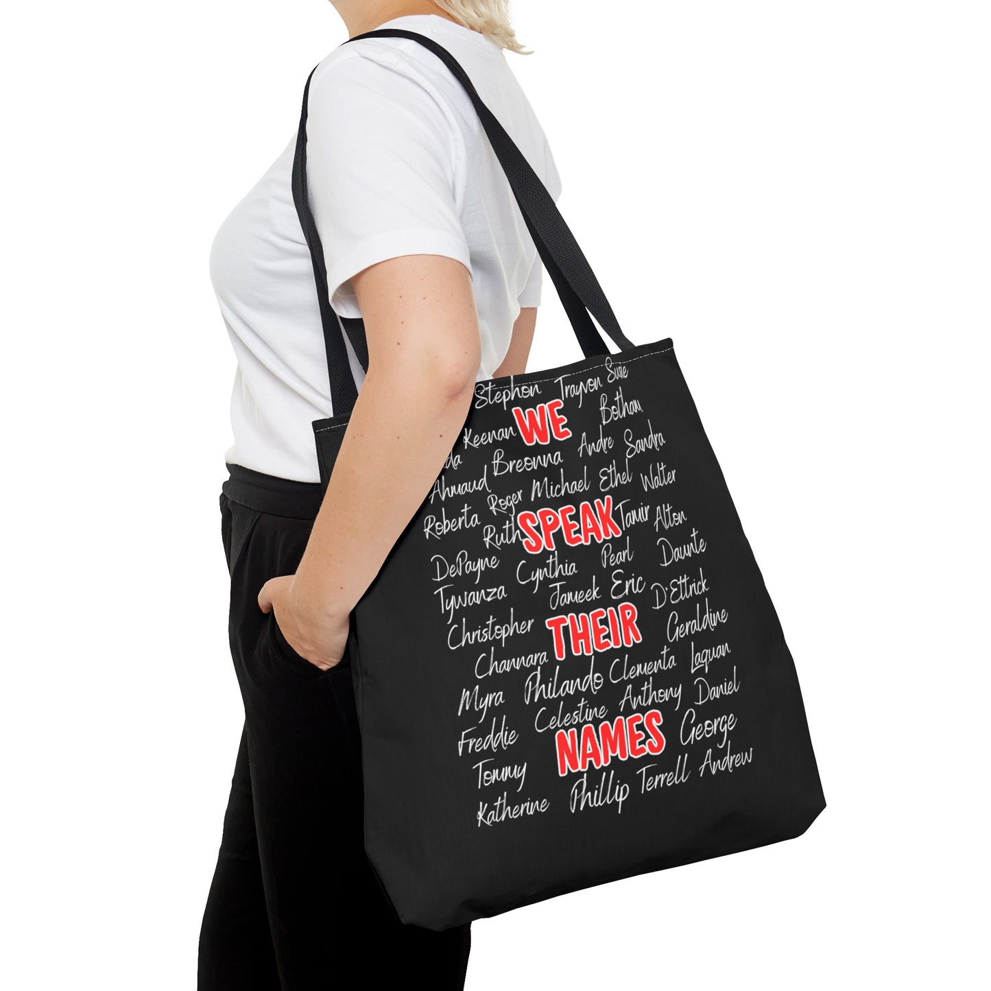 We Speak Their Names Tote Bag (AOP)