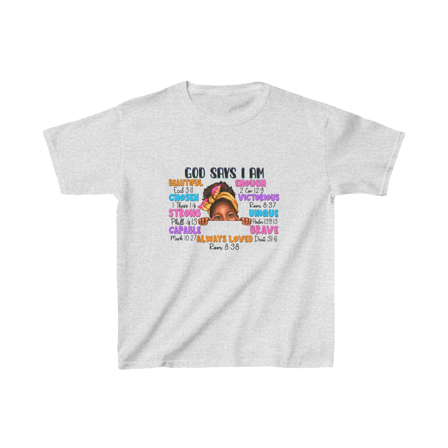 God Says I Am Kids Heavy Cotton™ Tee