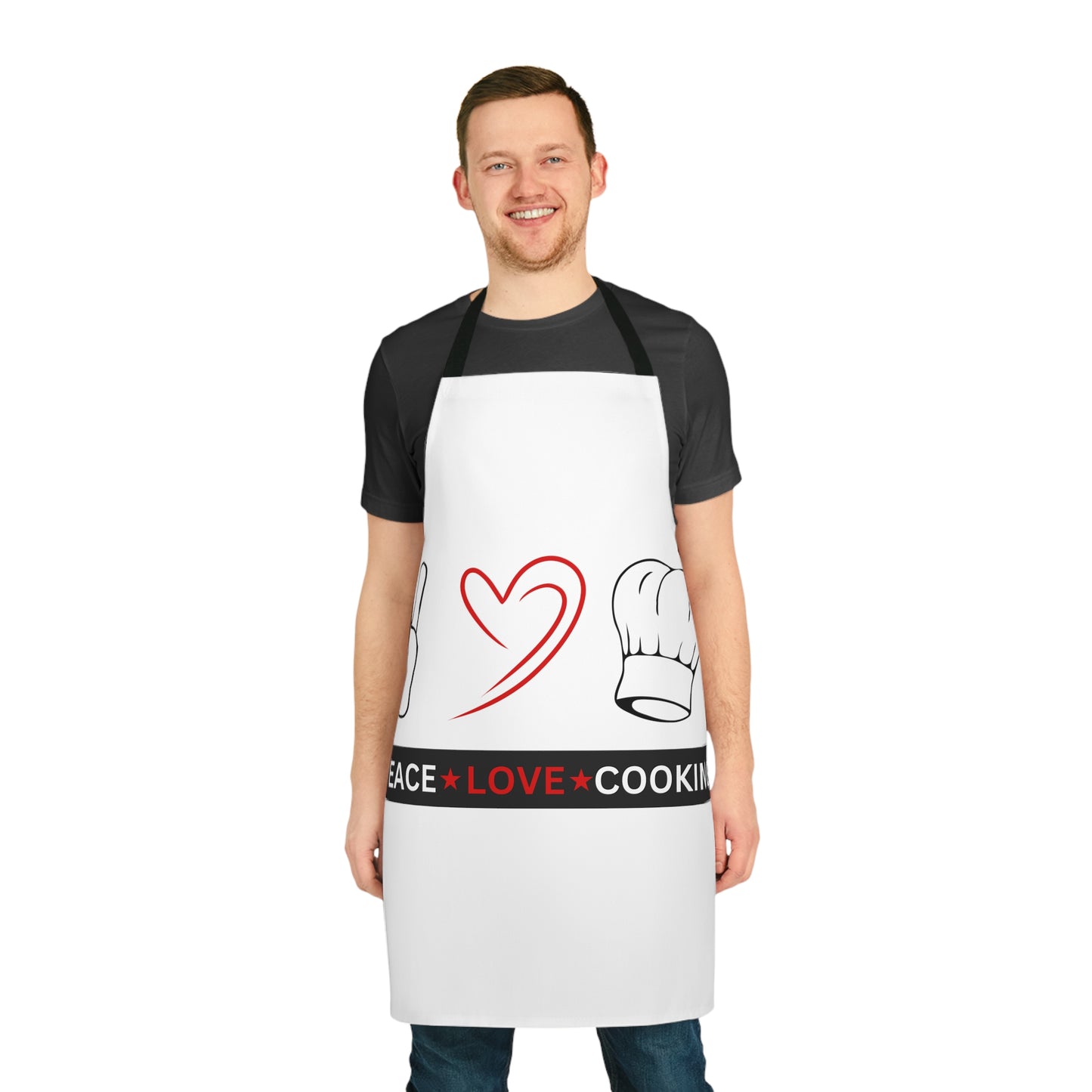 Love Cooking Apron, 5-Color Straps (AOP)