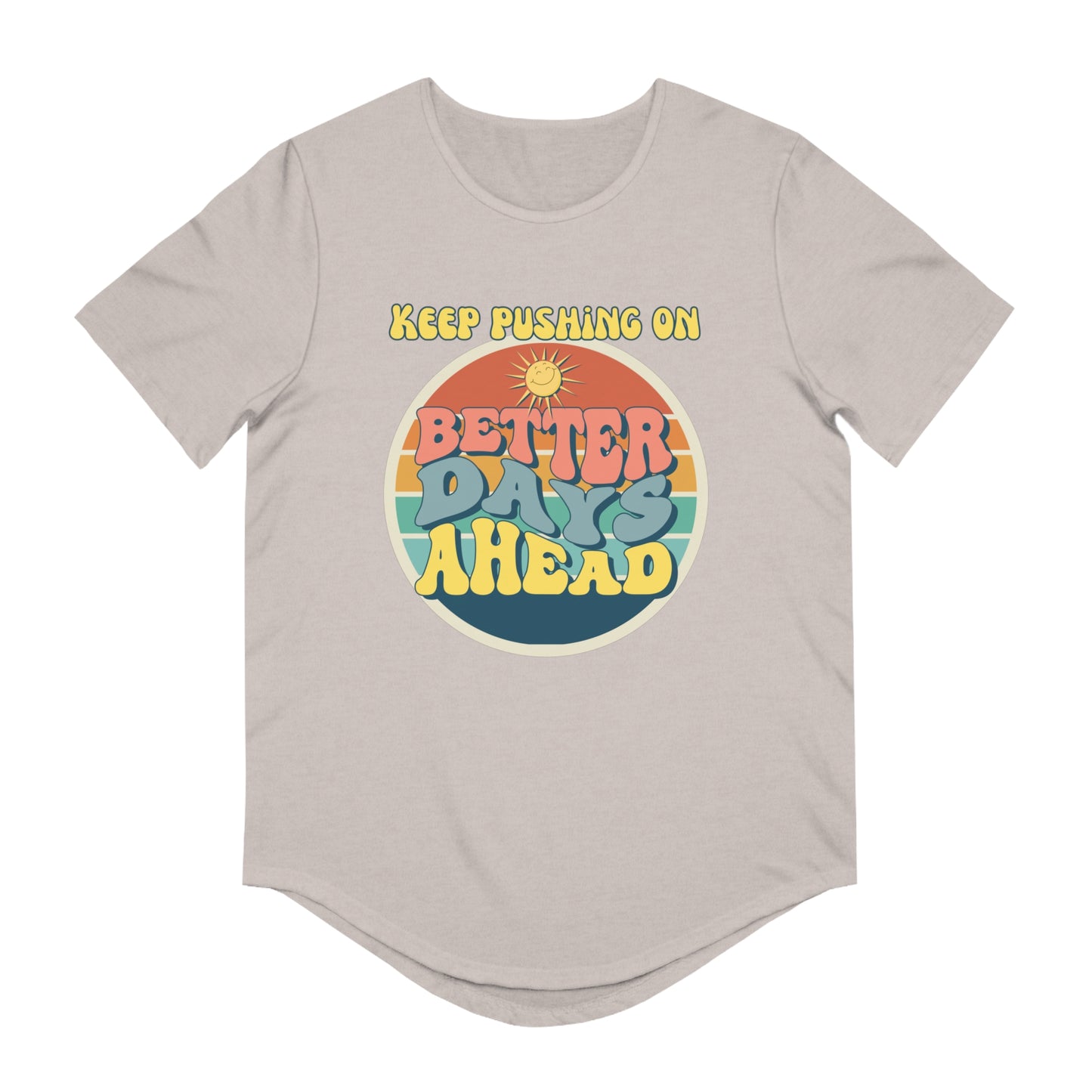 Men's Jersey Curved Hem Tee - 'Better Days Ahead' Graphic Tee