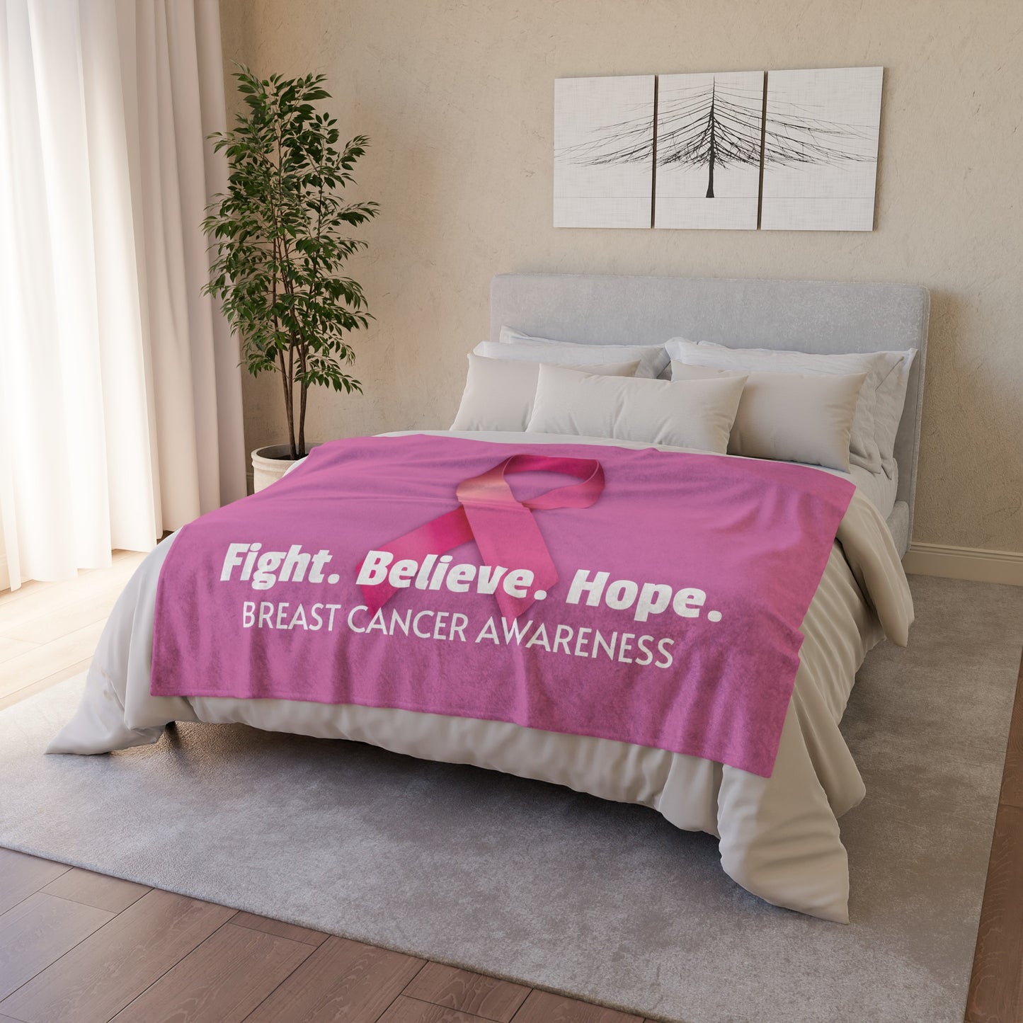 Breast Cancer Awareness Soft Polyester Blanket