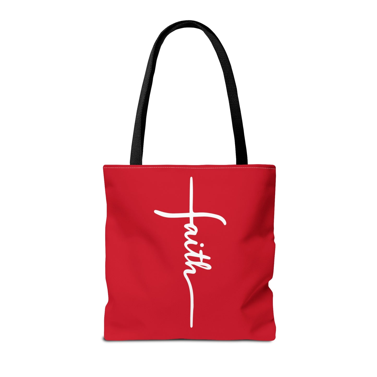 Faith Cross (Red) Tote Bag (AOP)