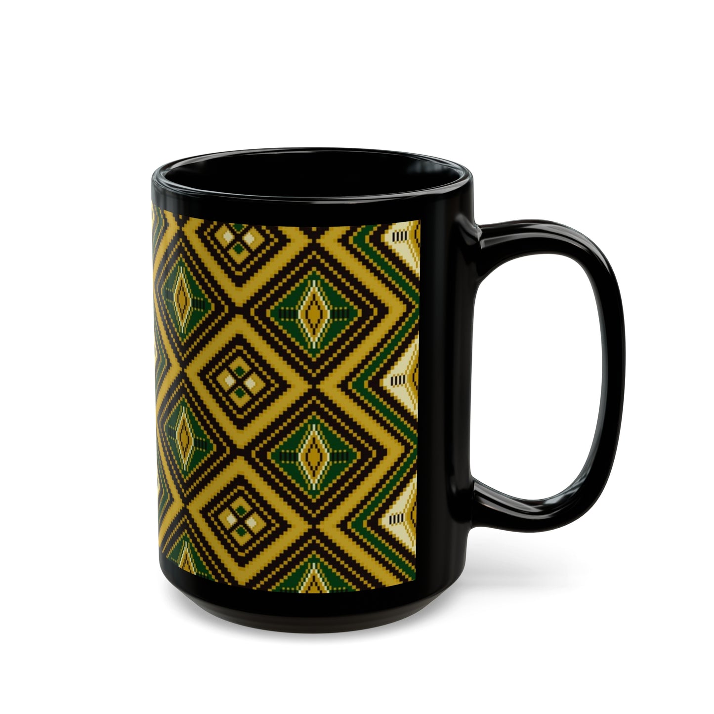 Kente Print Black Mug (11oz, 15oz)