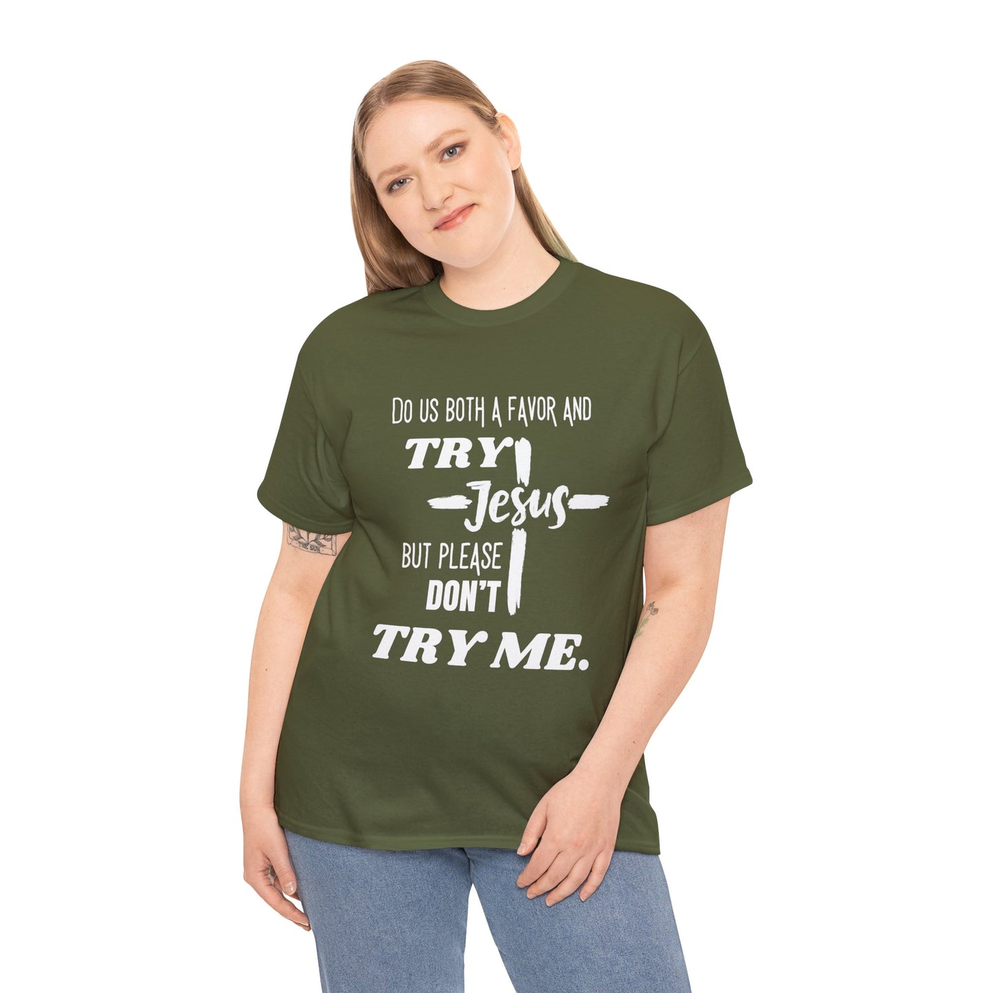 Try Jesus Unisex Heavy Cotton Tee